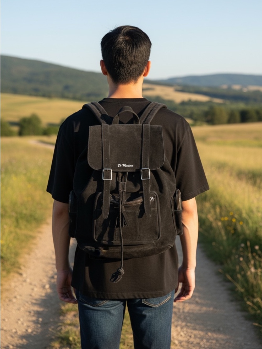 Dr. Martens Black Suede Leather Big Slouch
Backpack